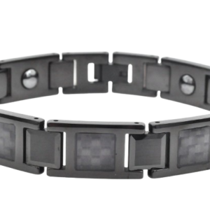 Mens Black Carbon Fiber Tungsten Bracelet