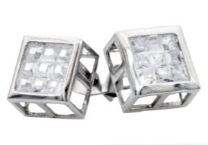 9mm Stainless Steel Earrings With Cubic Zirconia