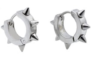 20mm Stainless Steel Spike Hoop Earrings