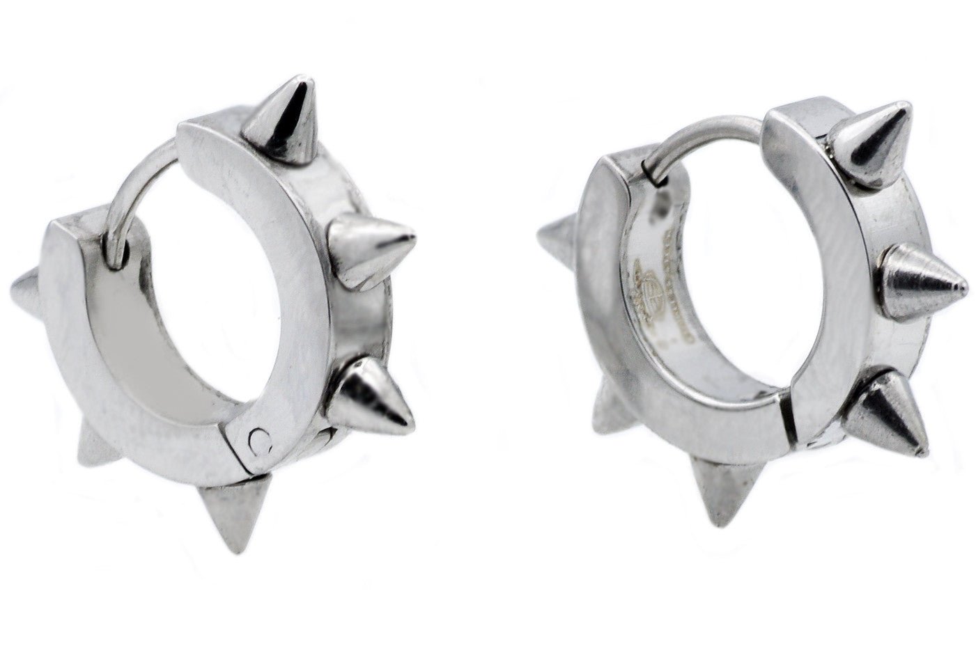 20mm Stainless Steel Spike Hoop Earrings