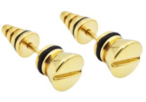 8mm Gold Plated Stainless Steel Screw Earrings
