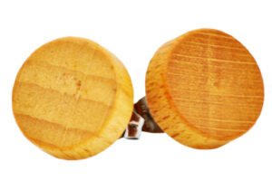 12mm Genuine Natural Wood Stainless Steel Stud Earrings
