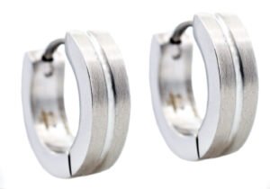 14mm Stainless Steel Divoted Hoop Earrings