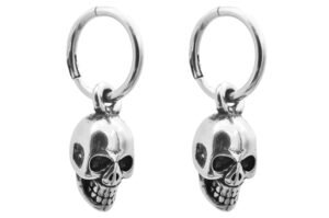Stainless Steel Skull Drop Earrings