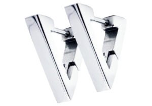 Stainless Steel Triangle Hoop Earrings