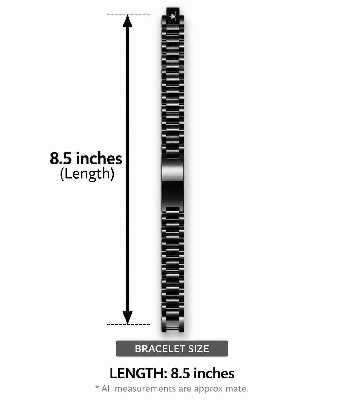 Black & Silver Watch-Link Bracelet - Image 2