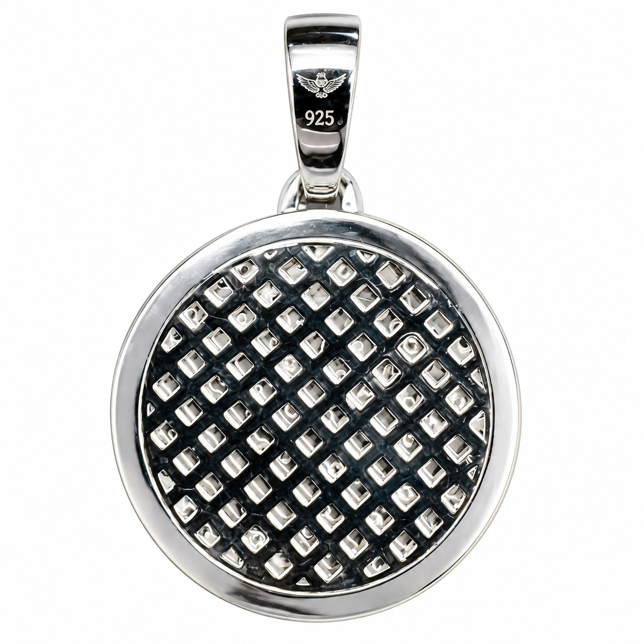 Silver moissanite Allah round pendant - Image 2