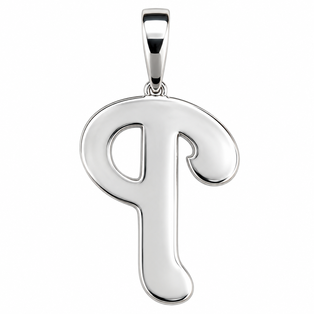Iced Out Script Letter P Pendant - Image 2