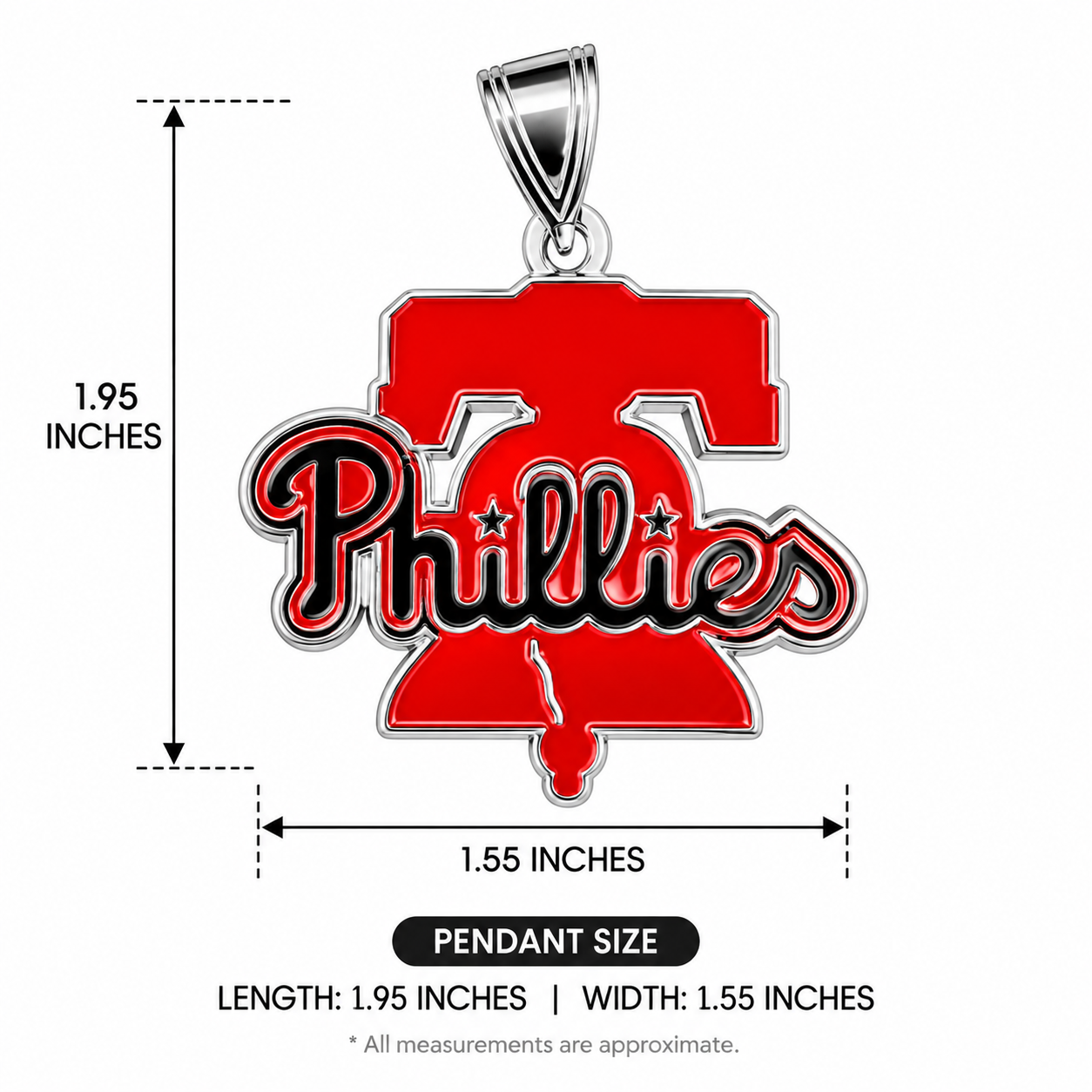 Phillies Red Enamel Liberty Bell Pendant - Image 2