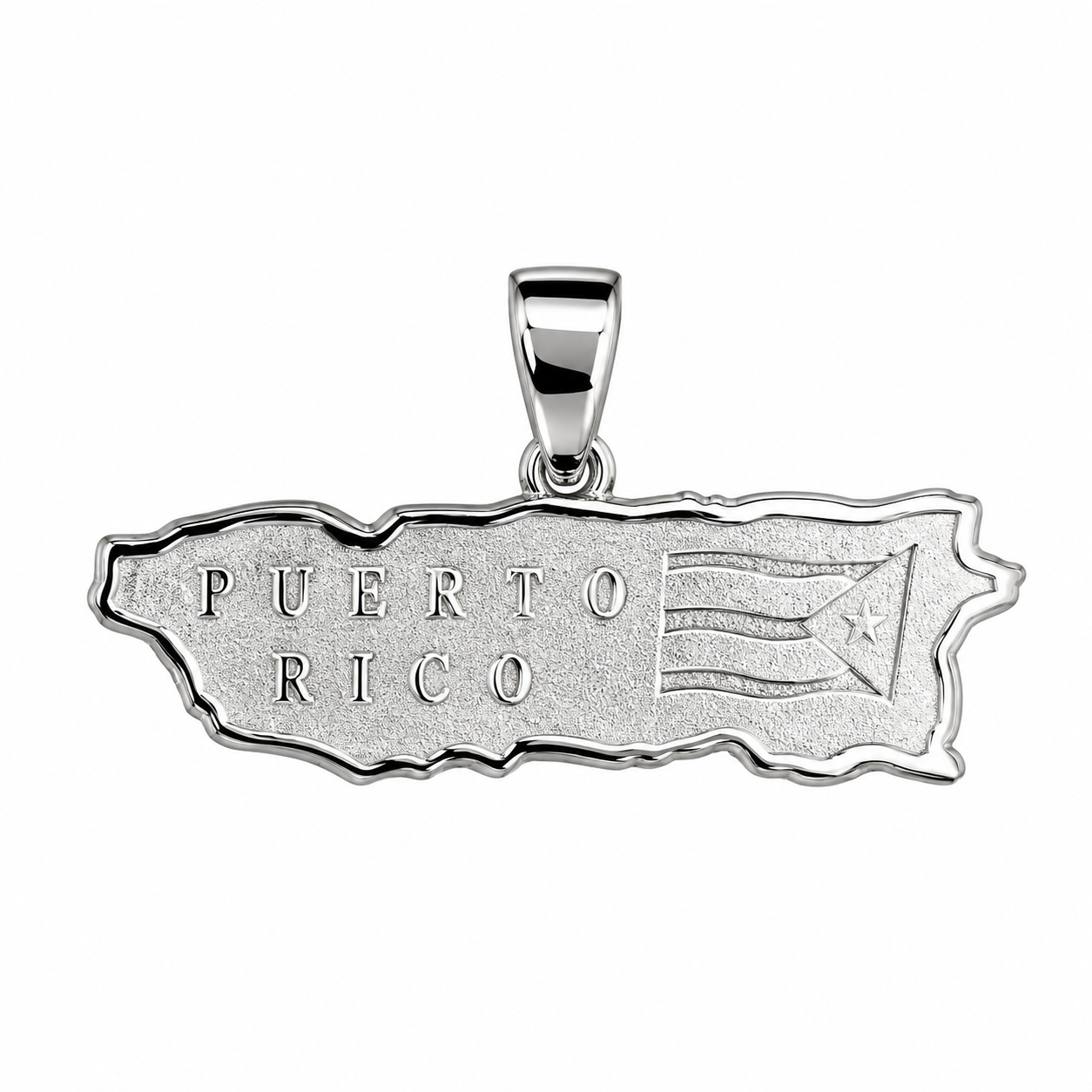 Silver moissanite enamel Puerto Rico flag - Image 2