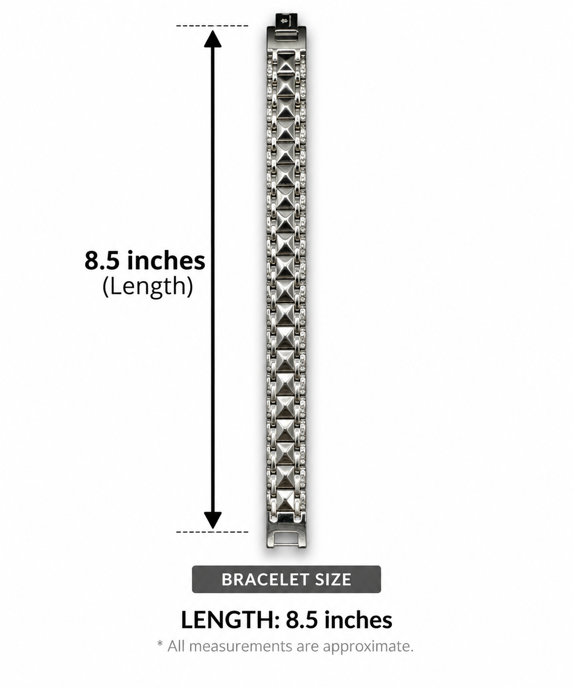 Silver Wide Link Bracelet - Image 2