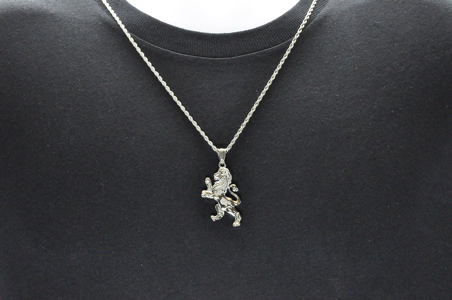 Mens Stainless Steel Lion Pendant - Image 2