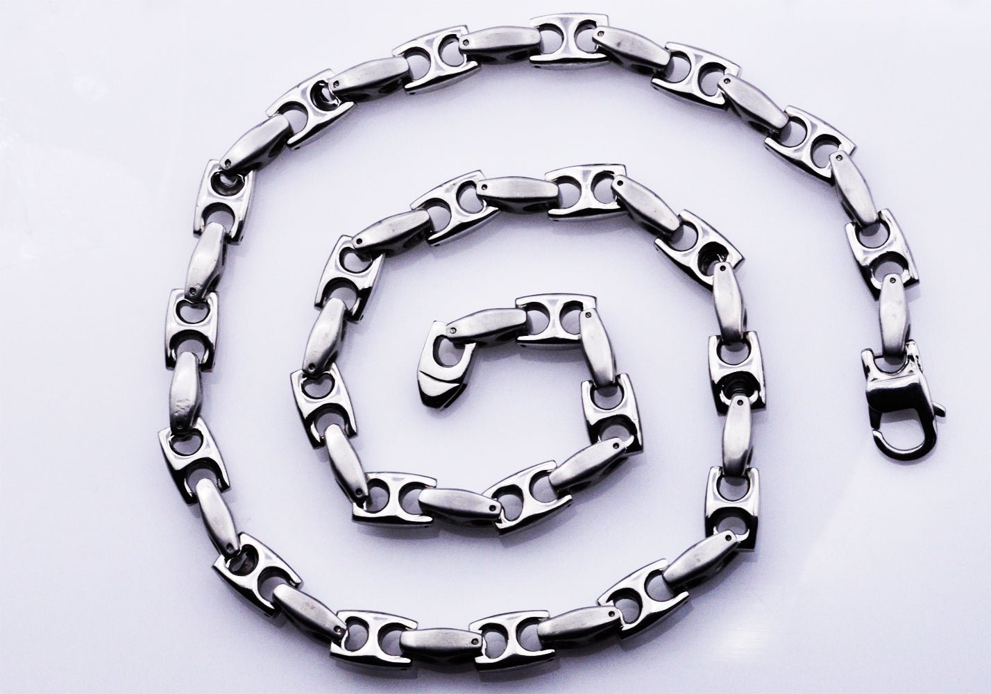 Mens Stainless Steel Anchor Link Chain Necklace - Image 3