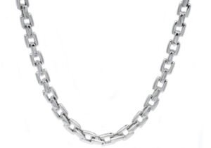 Mens Stainless Steel Square Link Chain Necklace