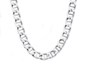 Mens Stainless Steel Mariner Link Chain Necklace