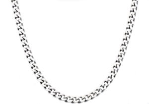 Mens 8mm Stainless Steel Curb Link Chain Necklace