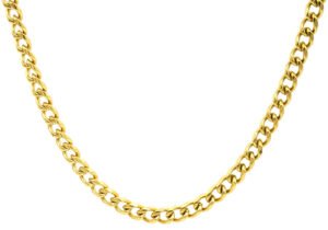 Mens 5mm Gold Stainless Steel Miami Cuban Link 24" Chain Necklace