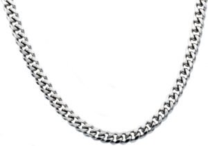 Mens 8mm Stainless Steel Cuban Link Chain Necklace With Box Clasp